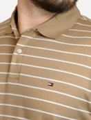 Polo Tommy Hilfiger Masculina Malha Liquid Cotton Striped Cáqui - Marca Tommy Hilfiger