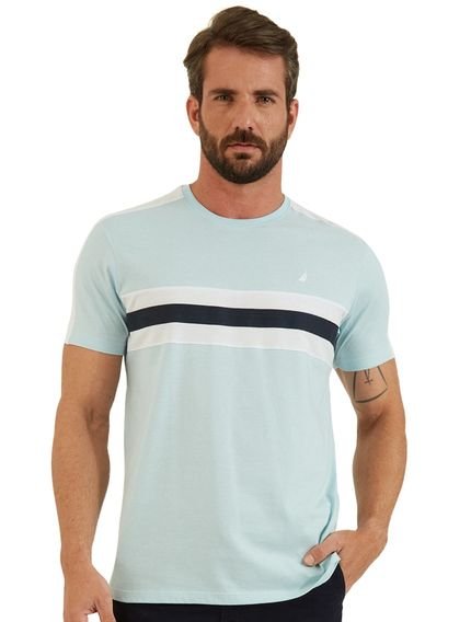 Camiseta Nautica Masculina Grosgrain Chest Sash Azul Claro - Marca Nautica