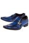 Sapato Social  Rafarillo Side Gore Textura Azul - Marca Rafarillo