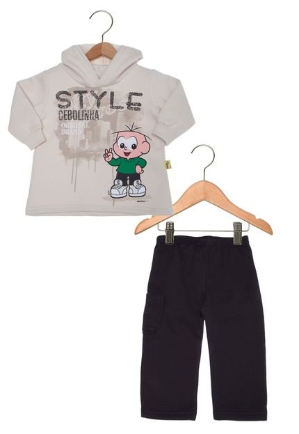 Conjunto Brandili Cebolinha Infantil Off White - Marca Brandili