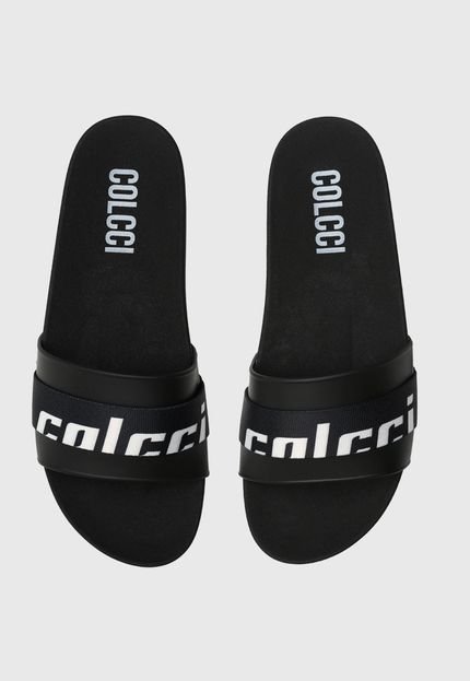 Rasteira Slide Colcci Logo Preto - Marca Colcci