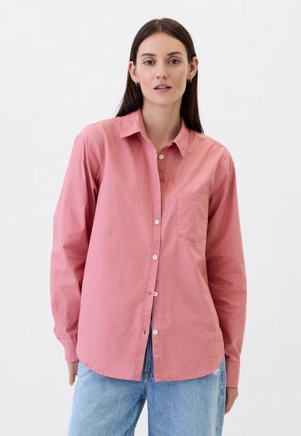 Camisa GAP Reta Roseta Alongada Rosa - Marca GAP