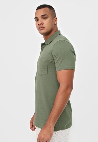Camisa Polo Malwee Reta Bolso Verde