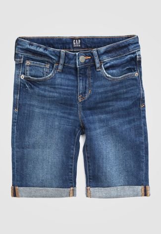 Bermuda Jeans GAP Infantil Estonada Azul - Compre Agora