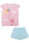 Pijama Mundo do Sono Curto Menina Rosa/Azul - Marca Mundo do Sono