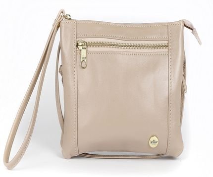 Bolsa Transversal Feminina Sophia em couro Nude - Marca Betania Couros