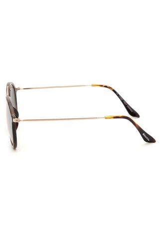 Óculos de Sol Khatto Redondo Tartaruga Marrom/Amarelo