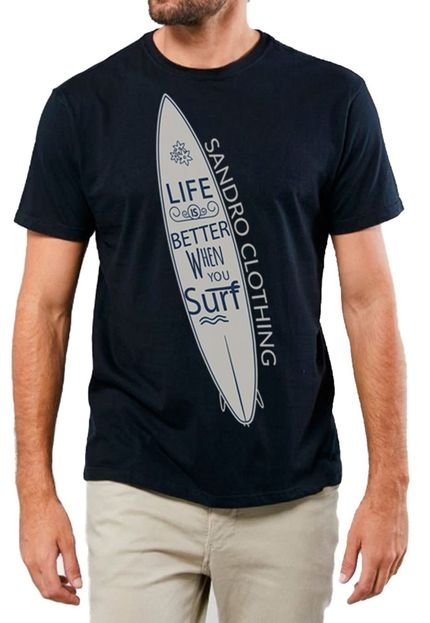 Camiseta Sandro Clothing Life Surf Preta - Marca Sandro Clothing