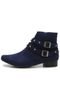 Bota DAFITI SHOES Cano Baixo Fivelas Azul - Marca DAFITI SHOES