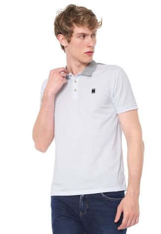 Camisa Polo Calvin Klein Jeans Reta Logo Branca - Compre Agora