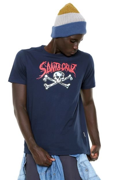 Camiseta Santa Cruz Skull Azul - Marca Santa Cruz