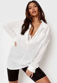 Blusa MISSGUIDED S SHEER EXTREME OVERSIZED PLU Blanco - Calce Oversize