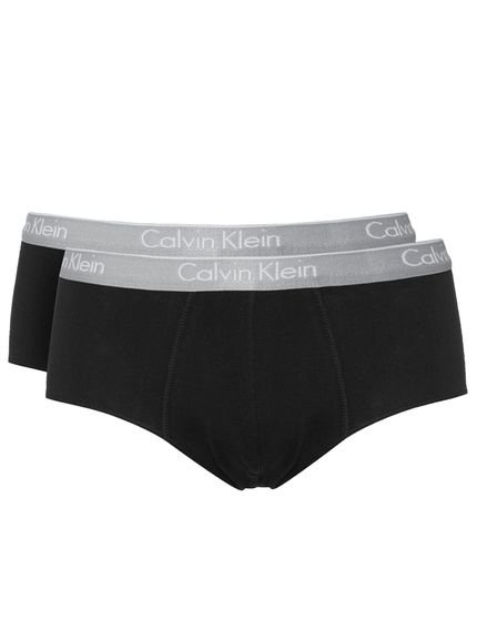 Cuecas Calvin Klein Brief Cotton Print Preta Pack 2UN - Marca Calvin Klein
