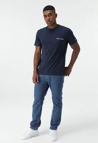 Calça Jeans Tommy Jeans Reta Logo Azul