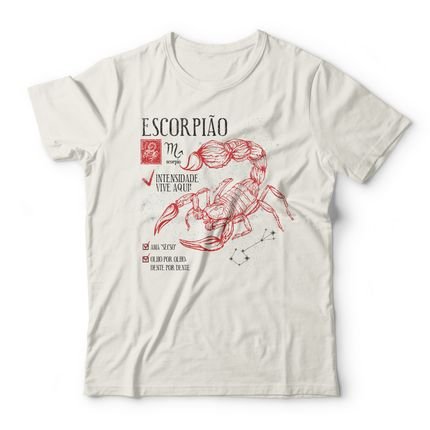 Camiseta Signo Escorpião - Off White - Marca Studio Geek 