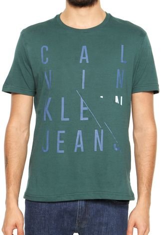 Camiseta Calvin Klein Jeans Estampada Verde