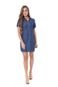 Vestido Jeans Miss Joy Chemise Azul Marinho. - Marca MISS BY JOY