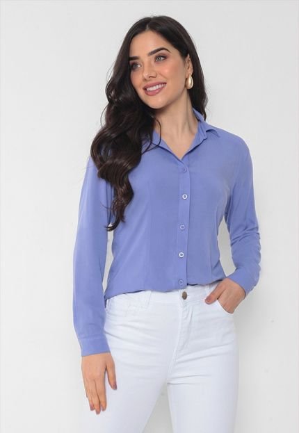 Camisa Intens Manga Longa Viscose Lilas - Marca Intens