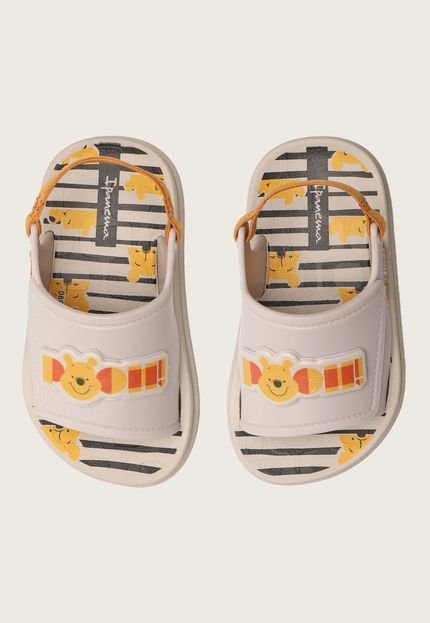Chinelo Slide Infantil Ipanema Disney Soft Baby Pooh Bege - Marca Ipanema Kids