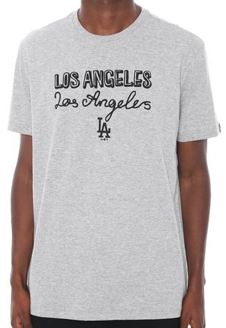 Camiseta New Era Los Angeles Dodgers Cinza