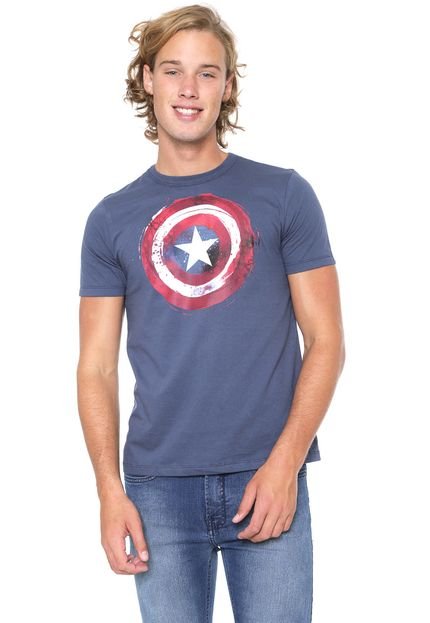 Camiseta Cativa Marvel Capitão América Azul - Marca Cativa Marvel