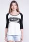 Camiseta Oneill Feminina Manga Longa Raglan Estampada Logo Preta - Marca Oneill
