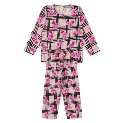 Pijama Infantil Menina Longo Xadrez - Marca Molekada