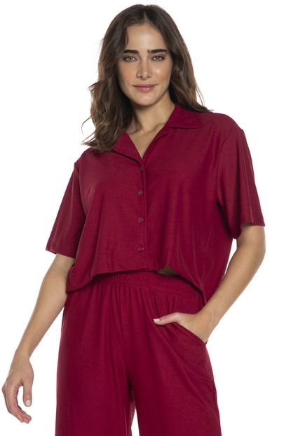 Camisa Feminina Básica Manga Curta Polo Wear Vermelho Escuro - Marca Polo Wear
