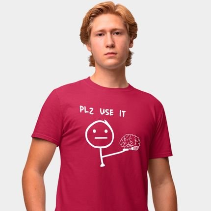 Camisa Camiseta Genuine Grit Masculina Estampada Algodão 30.1 Plz Use It - P - Bordo - Marca Genuine