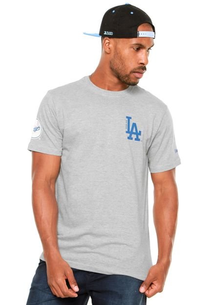 Camiseta New Era Mlb Pop Script Los Angeles Cinza - Marca New Era
