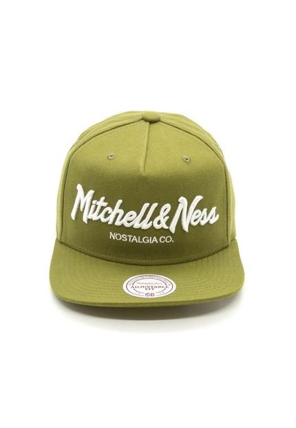 Boné Mitchell & Ness Aba Reta Snapback Pinscript Branded Verde - Marca Mitchell & Ness