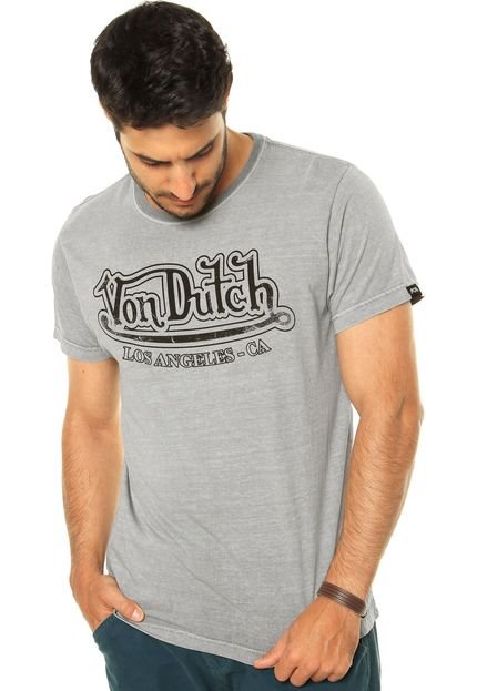 Camiseta Von Dutch Logo Cinza - Marca Von Dutch 