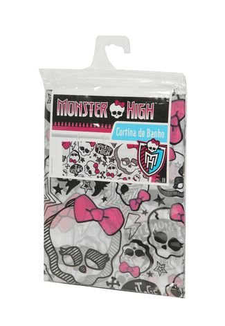 Cortina Banho Monster High Para Box Kids Pink e Preta Prat-K