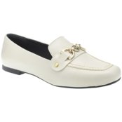 Mocassim Feminino Loafer Sapatilha Rasteira Confortável Off White - Marca LAZZLU