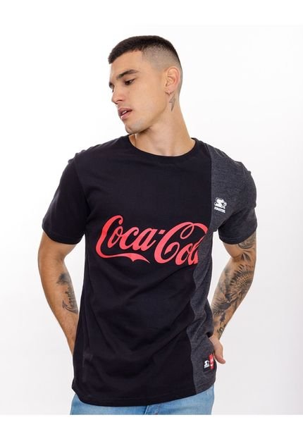 Camiseta Starter Especial Collab Coca Cola Cut Colors Preta - Marca STARTER