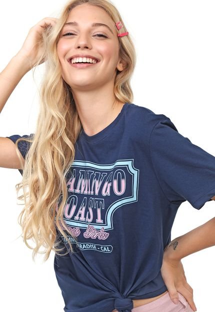 Camiseta Planet Girls Flamingo  Azul-Marinho - Marca Planet Girls