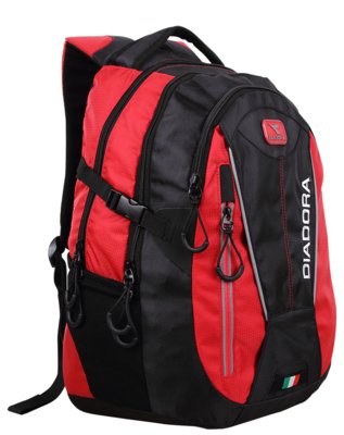 Mochila Diadora Running - Preto/Vermelho