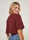 Camiseta Cropped Vinho Com Veludo - Marca Youcom