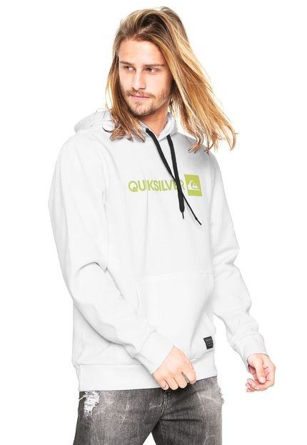 Moletom Flanelado Fechado Quiksilver Estampado Branco - Marca Quiksilver