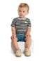 Camiseta Listrada em Meia Malha para Bebê Menino Quimby Cinza - Marca Quimby