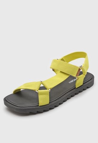 Rasteira Papete DAFITI SHOES Transpasse Amarelo - Compre Agora