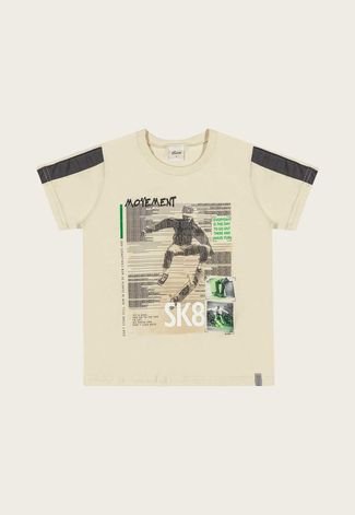 Camiseta Infantil Elian Skate Bege