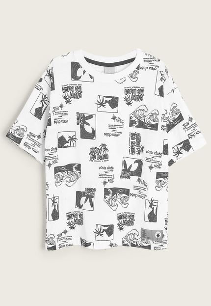 Camiseta Infantil Hering Kids Aloha Branca - Marca Hering Kids