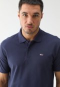 Camisa Polo Tommy Jeans Reta Icon Bordado Azul - Marca Tommy Jeans