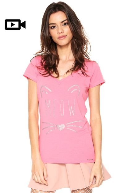 Camiseta Disparate Meow Rosa - Marca Disparate