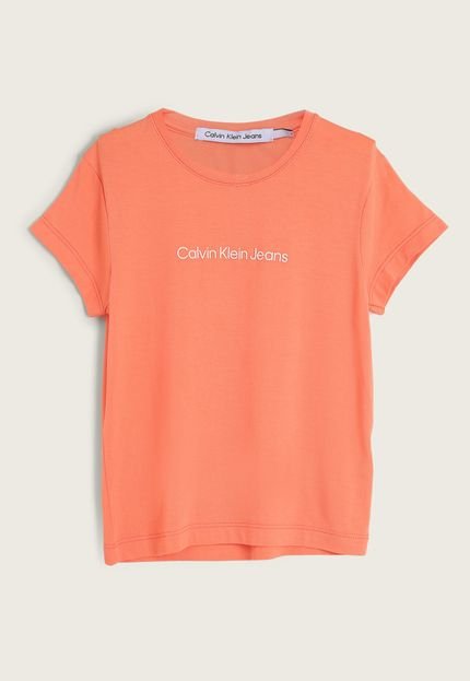 Camiseta Calvin Klein Kids Logo Laranja - Marca Calvin Klein Kids