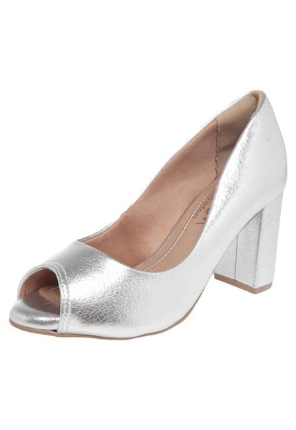 Peep Toe Ramarim Total Comfort Prata - Marca Ramarim