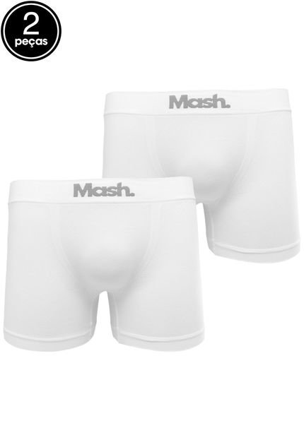Kit 2pçs Cueca MASH Boxer Logo Branco - Marca MASH