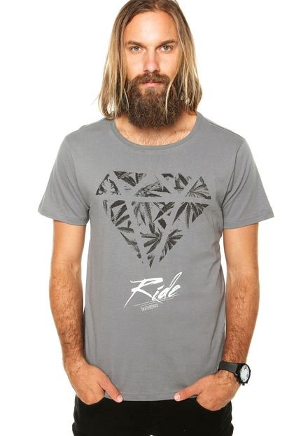 Camiseta Ride Skateboard Diamond Hemp Cinza - Marca Ride Skateboard