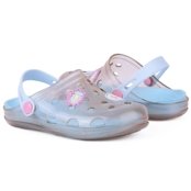 Babuche Infantil Feminino WorldColors Pop Clear Kids - Transparente/Azul - Marca WorldColors